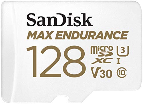 SanDisk MAX Endurance Scheda microSDXC 128 GB per Videosorveglianza Domestica e Dashcam, con Adattatore SD, 60.000 ore di Endurance