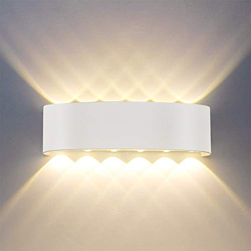 Lampada da parete,Moderno 12W LED Interni Applique da parete decorativa per soggiorno,camera da letto,corridoio,scale,percorso (Bianco)