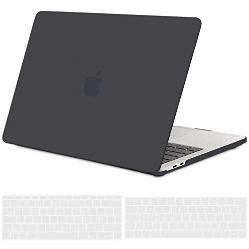 TECOOL Custodia MacBook PRO 13 Pollici 2019 2018 2017 2016 Case, Plastica Rigida Cover & Copertura della Tastiera per MacBook PRO 13.3 con/Senza Touch Bar: A1706/ A1708/ A1989/ A2159 -Nero Chiaro