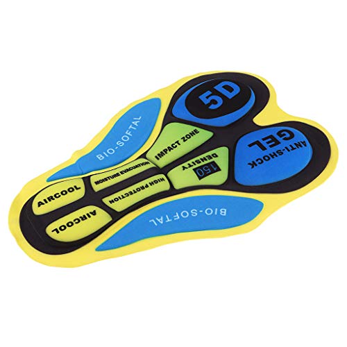 F Fityle Ciclismo Intimo da Gel 3D imbottito Accessori per Pantaloni da Bicicletta - 20D Amarillo Azul, tal como se describe