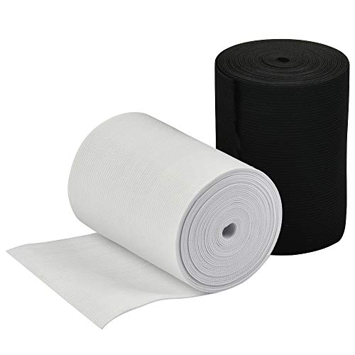 YOTINOElastico nero bianco, nastri per cucire elastici, bobina larga elastica piatta, elastico elastico per vestiti Fai da te artigianato domestico, tessitura forniture per cucire