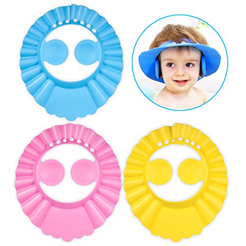 3pcs Doccia Cap per Bambino, PAMIYO Sicurezza Cappello da Bathing per Bambini Protettivo da Bagnetto Prevenire l'Acqua Flusso Verso Occhi e Viso