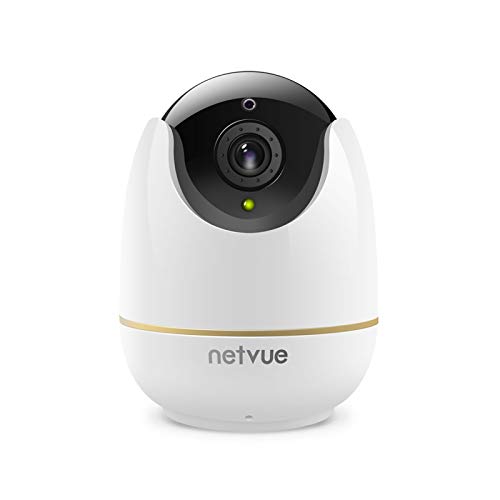 Videocamera Sorveglianza Interno WiFi, Netvue 1080P Full HD Webcam Wifi Senza Fili con Rilevamento di Umano Movimento, Zoom 8x, Visione Notturna, Audio Bidirezionale, Telecamera per Cani/Animali