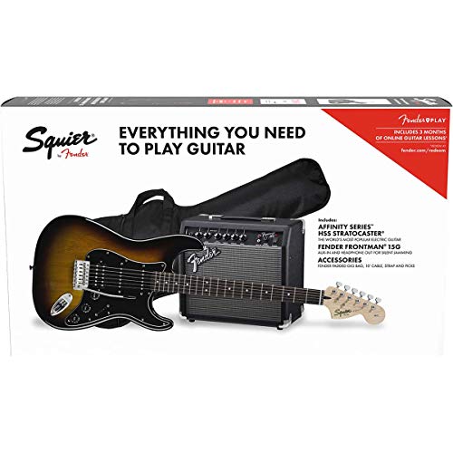 Fender Kit Squier con chitarra HSS Stratocaster serie Affinity