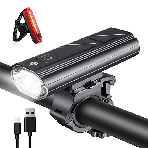 Wasafire Luci Bicicletta LED Ricaricabili USB, Super Luminoso 5 modalità,3000 Lumen 5200mAh Impermeabile Luci Bici Anteriori e Posteriori per Bici Strada e Montagna
