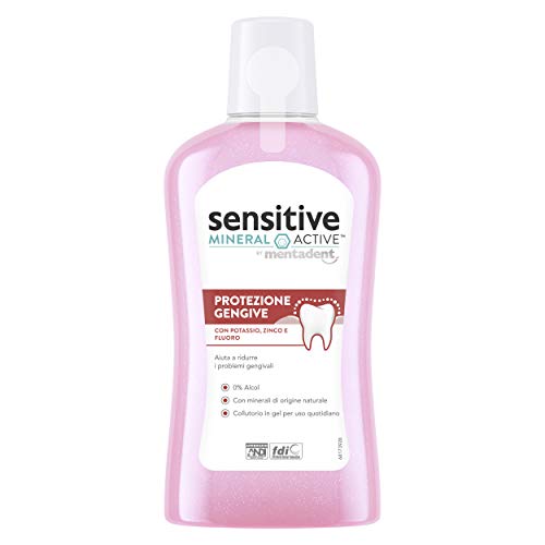 Collutorio Sensitive Mineral Active Protezione Gengive di Mentadent da 300ml – Collutorio gel per gengive sensibili