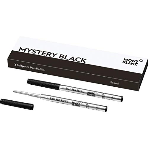 Montblanc 116191 - Refill (B) per penne a sfera, colore Mystery Black/ Ricariche di alta qualità e colore intenso, punta: broad (spessa), 1 x 2 Refill