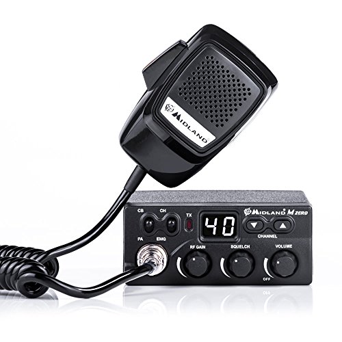 Midland M Zero Plus CB Radio Ricetrasmittente Veicolare 40 Canali AM/FM, Ricetrasmettitore con Microfono 4 Pin, 2 Bande, Controllo Squelch e Rf Gain