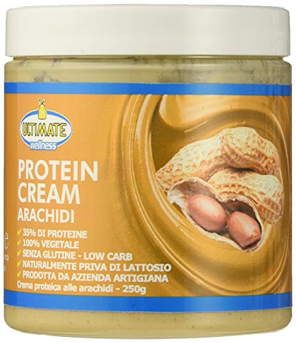 Protein Cream Arachidi - Crema Proteica Spalmabile Col 35% Di Proteine Vegetali - Senza Glutine - Senza Zucchero – Senza Lattosio - Low Carb - 250 g - Ultimate Italia