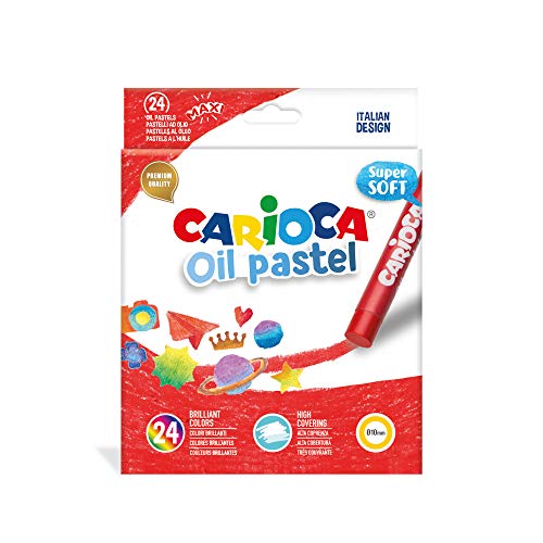 Carioca Oil Pastel | 43278 - Pastelli a Olio Maxi, Colori Assortiti, 24 Pezzi