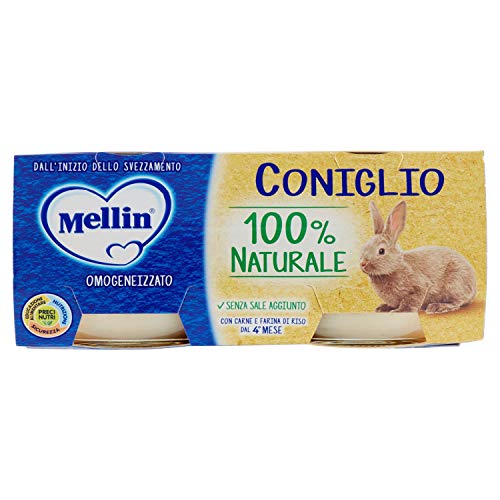 Mellin Omogeneizzato di Coniglio 100% Naturale – 24 Vasetti da 80 gr