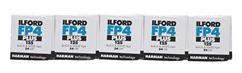 Ilford - Rullini fotografici FP4+, 35 mm, 24 scatti, confezione da 5 pezzi