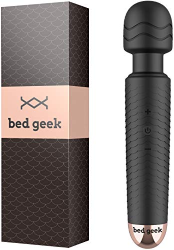 Massaggiatore Wand di bed geek Wireless Manuale Elettrico da Massaggio Soffice Silicone per Pelle 25 Modalità Impermeabile Ricarica USB Nero