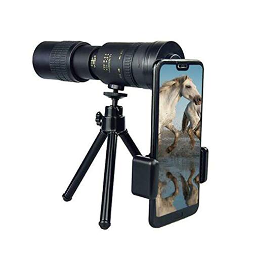 Xihuanni Telescopio monoculare, 4K 10-300 x 40 mm, super teleobiettivo zoom monoculare, per viaggi in spiaggia, per bird watching, caccia, campeggio, viaggi, escursionismo