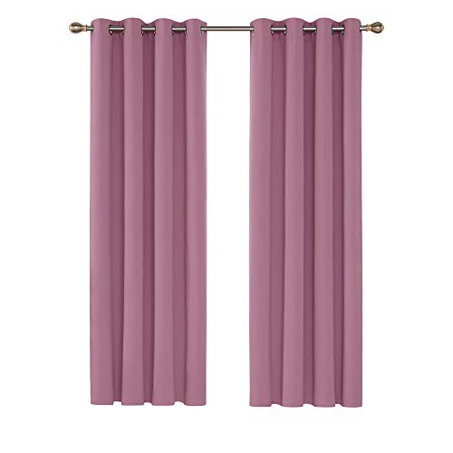 Deconovo Tende Oscuranti Termiche Isolanti con Occhielli per Camera da Letto Bambini 2 Pannelli 140x280 CM Rosa