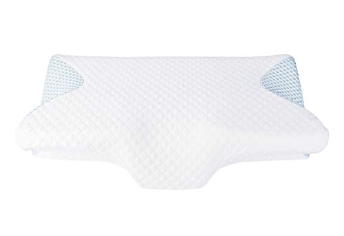 JinSu Cuscino Cervicale, Cuscino Memory Foam, Morbida Letto Cuscini per Dorme di Lato, Schiena e Pancia, Sollievo Dolori Collo e Cervicali, Federa Rimovibile Includere (64x34 cm)