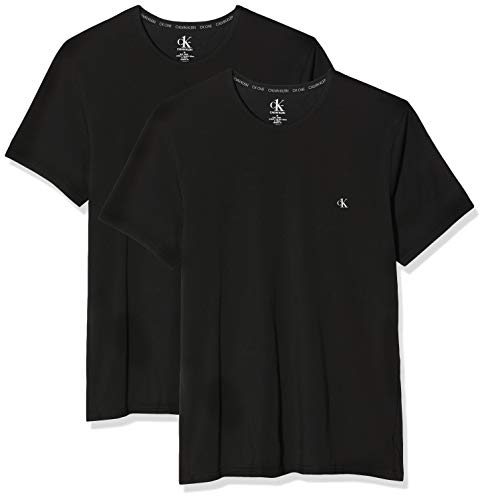 Calvin Klein S/s Crew Neck 2pk Top Pigiama, Nero (Black 001), Large Uomo