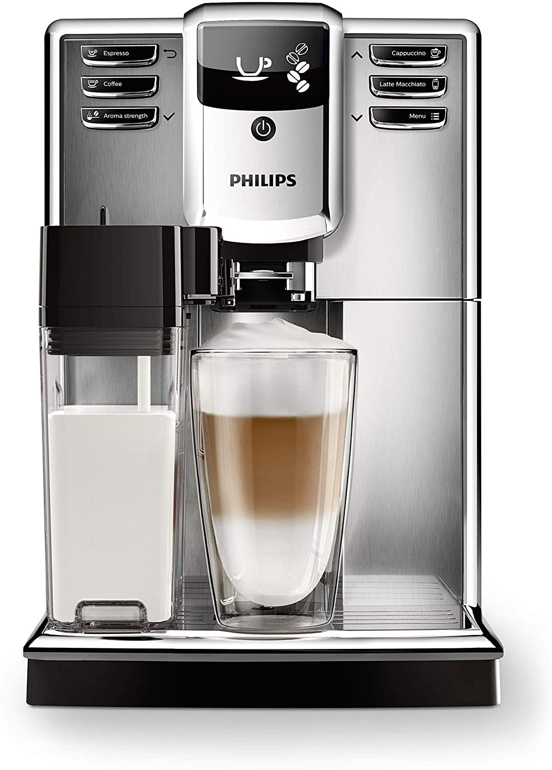Philips Macchine da caffè Automatiche Serie 5000 EP5365/10 Macchina Automatica da Caffè, con Macine in ceramica, Filtro AquaClean, Caraffa Latte Integrata, Argento