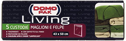 Domopak - Living, Custodie Maglioni e Felpe 43x50 cm - 5 Custodie