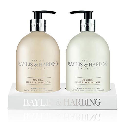 Baylis & Harding Set Regalo Mano Lavata e Lozione per il Corpo Jojoba Seta e Olio di Mandorle - 500 ml