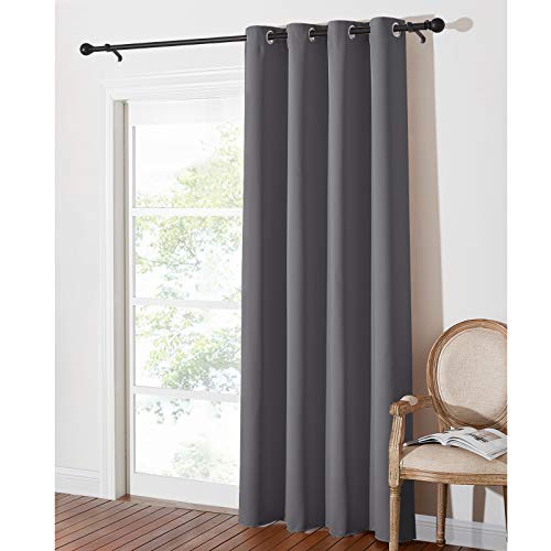 PONY DANCE Tende Oscuranti Camera da Letto Tenda Oscurante con Occhielli Tende per Finestre Soggiorno 1 Pannello 140x240 CM Grigio