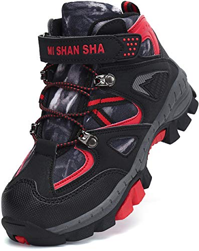 Mishansha Ragazzi Scarpe da Trekking Stivali da Escursionismo Bambini Boots Calore Foderato Stivali Invernali Rosso Gr.27
