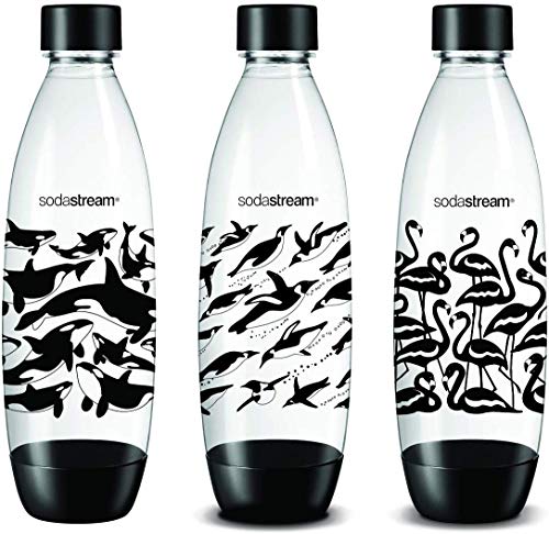 Sodastream - Set di 3 Bottoni, 1 l, Colore: Nero