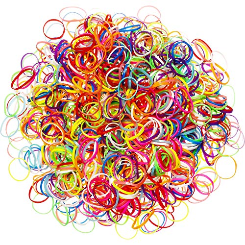 Confezione da 1000 Mini Elastici Gomma Elastici Morbidi per Bambini Capelli, Trecce Capelli, Acconciatura da Sposa e di Più (Multicolore)