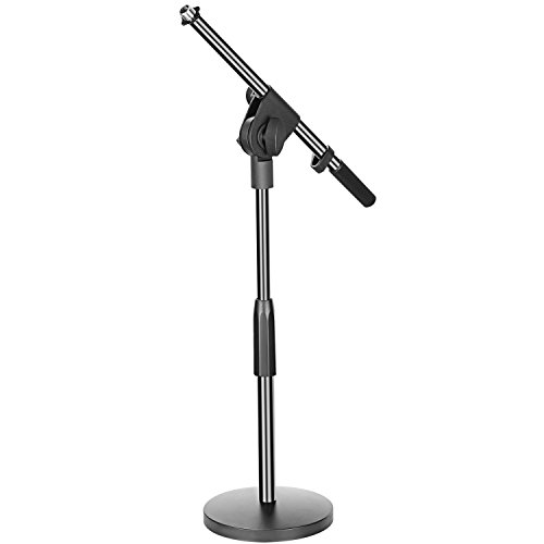 Neewer Supporto Stand Microfono da Tavolo Regolabile con Asta di Microfono Filettatura 5/8”di Montaggio per Microfoni Dinamici a Condensatore Altezza 40-53cm Base Pesante in Metallo
