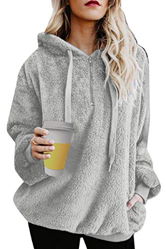 Tuopuda Felpe con Cappuccio Donna Felp Donna Sweatshirt Maglione Oversize Pullover Felpa per Donna Felpe Tumblr Ragazza Inverno Autunno Manica Lunga Flanella Sweatshirt Calda Felpe