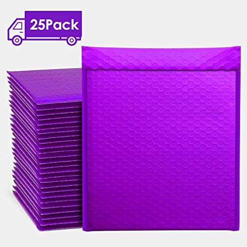 Switory 25 pezzi 21,6 cm x 32 cm Poly Bubble Mailer Buste imbottite con fodera in bolla Poly Mailer Self Seal Teal Viola