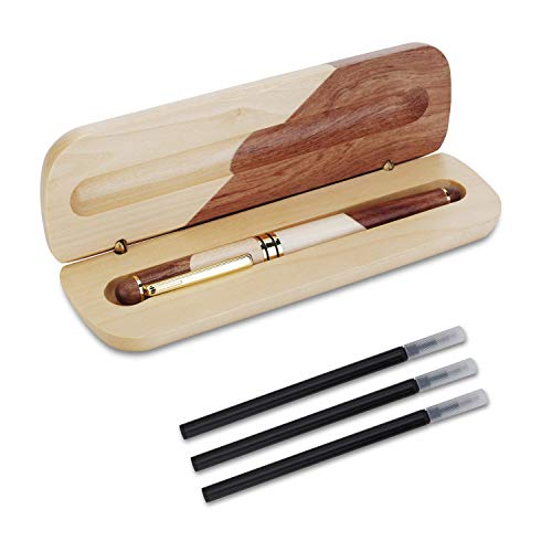 OMZGXGOD - Penna,Penna a sfera in legno naturale fatta a mano, penna regalo di lusso, personalizzata, set di penne regalo elegante ed elegante