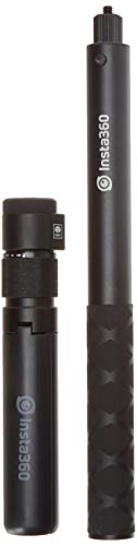 Insta360 Bullet Time Bundle - Kit con Selfie Stick in Alluminio e Impugnatura Aggiuntiva Ergonomica con Treppiedi Integrato, Compatibile con Videocamera ONE/ONE X/EVO, Allungabile fino a 120cm - Nero