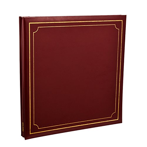 ARPAN - Album portafoto con Pagine autoadesive, 24 Pagine per Un Totale di 48 Lati, Copertina in Pelle Imbottita, Colore: Rosso, 33.8cm x 3cm x 33.2cm.