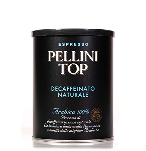 Pellini Caffè - Pellini Top Arabica 100% per Moka Decaffeinato Naturale, 1 Barattolo da 250 gr