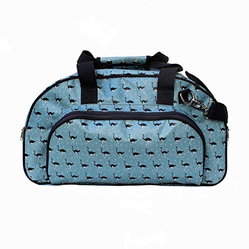 IKURI Borsa Stampata - Weekender Bag in Teloni Impermeabile Realizzata a Mano Multicolore Multiuso Resistenti - Design Avestruz