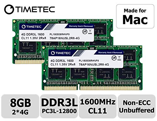 Timetec Hynix IC 8GB Kit (2x4GB) DDR3 1600MHz PC3-12800 SODIMM Memory Upgrade For Mac (8GB Kit (2x4GB))