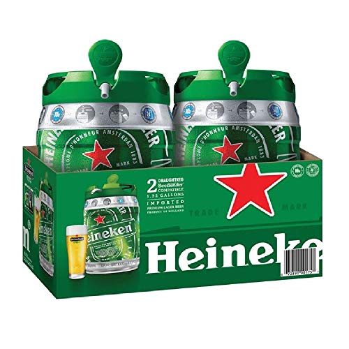 Heineken DraughtKeg Confezione da 2 Fusti con Erogatori da 5 Litri Ciascuno