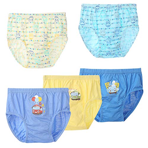 RAISEVERN 5 Pack Pantaloni di Sicurezza per Ragazzini Pantaloncini con Stampa Bus 3D Slip Boxer in Cotone Bambini Bambini Neonati Intimo Mutande Taglia 12-13 Anni Confezione Regalo