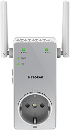 Netgear EX3800 Ripetitore WiFi AC750, Range Extender Universale, Presa Passante, Access Point, Antenne Esterne, AC Dual Band, 750 Mbps