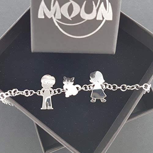 Bracciale personalizzato con 3 componenti della tua Famiglia con incisione gratuita di nomi o inziali, in argento 925.