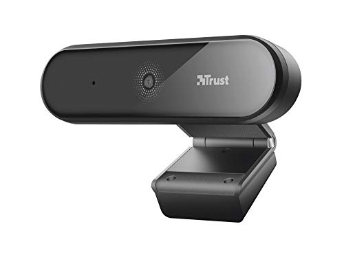 Trust Tyro Webcam PC con Microfono Full HD 1080p (Auto-Focus, USB, Treppiede Incluso, Hangouts, Skype, Teams, Zoom, PC/Laptop) Nero