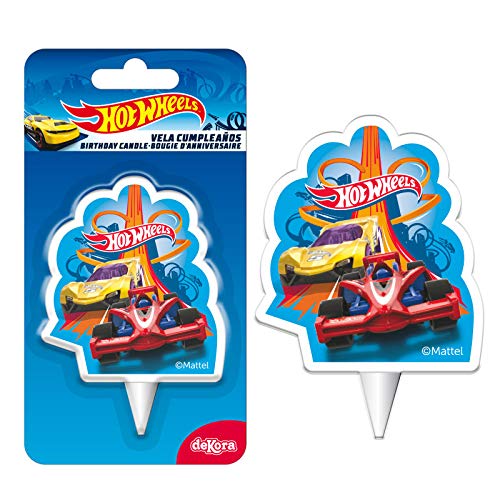 dekora – candela Compleanno Hot Wheels 2d, Multicolore (346219)