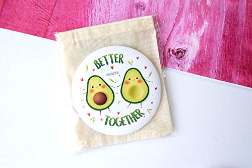 Specchietto da borsa Avocado, Better Together, by KOMOREBE® illustrations