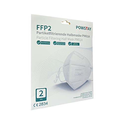 EasyCHEE Powstay PM01A Maschera di protezione antiparticolato FFP2 NR, 2 pezzi