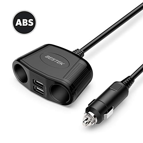 BESTEK Caricatore per Auto 12/24V 150W, 2 Prese Accendisigari & 2 Porte USB Caricabatteria da Auto per iPhone XS Max/iPhone X / 8, iPad, Tablet, Smartphone