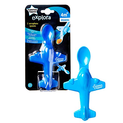 Tommee Tippee 44678041 Explora - Cucchiaino per aereo, 2 pezzi, colore: Blu