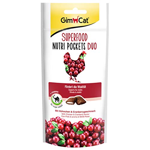 GimCat Superfood Nutri Pockets Pollo & Cranberry, (Confezione da 12 X 60 G)