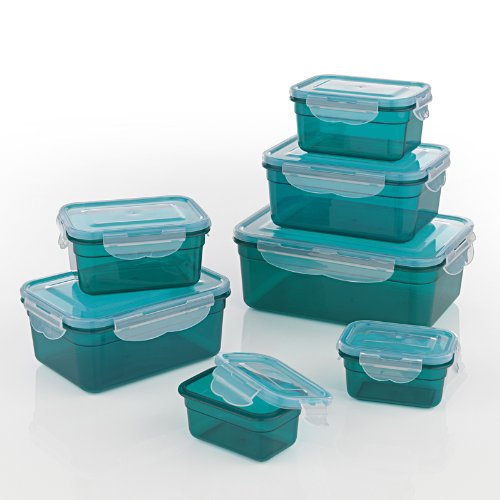 GOURMETmaxx Set di contenitori per Alimenti (Senza BPA, Set da 7 Verde Smeraldo)
