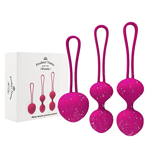 Pesi di esercizio di Kegel Controllo della vescica e esercizi del pavimento pelvico 3 pezzi coni di silicone premium con kit di allenamento per le donne (rosa)